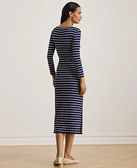 Lauren Ralph Women's Striped Tie-Front Dress