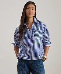 Lauren Ralph Women's Striped Crop Shirt