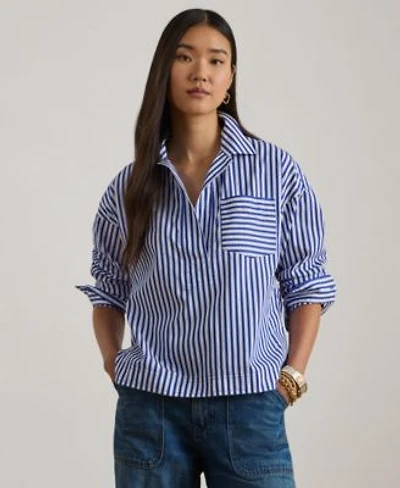 Lauren Ralph Lauren Womens Striped Crop Shirt