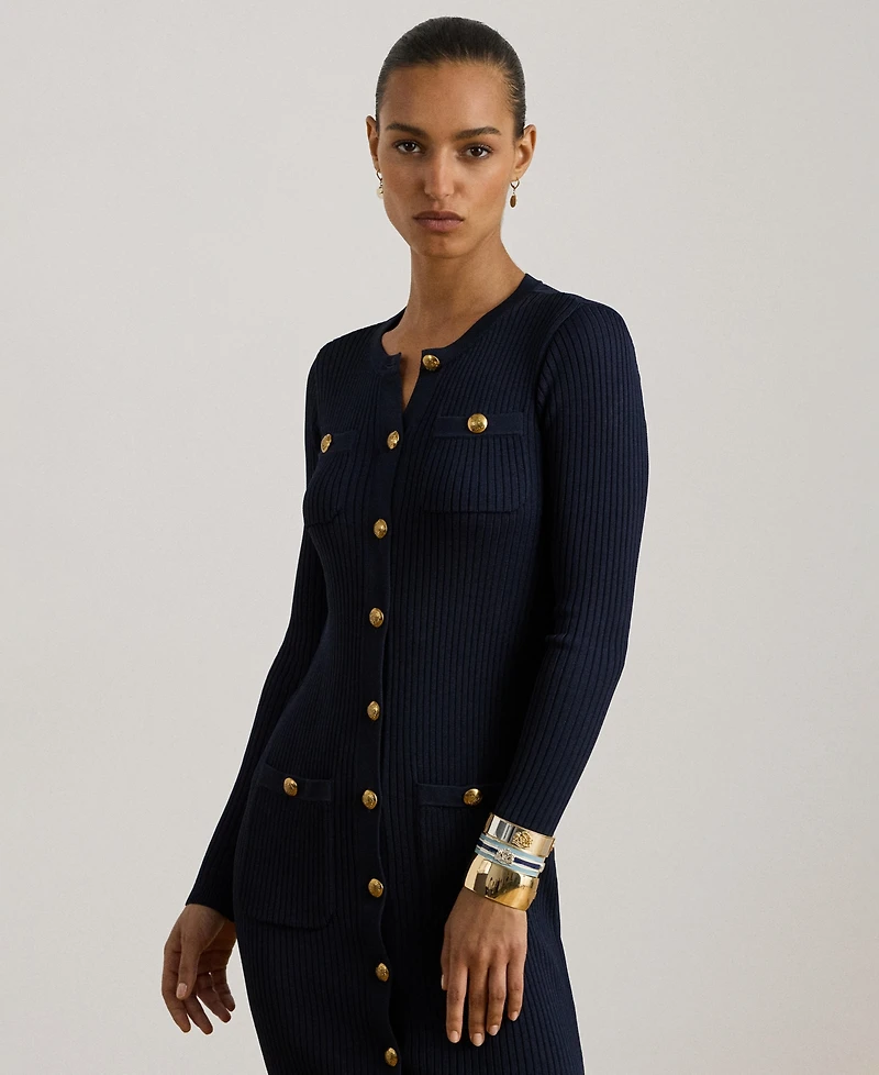 Lauren Ralph Women's Rib-Knit Sweater Dress
