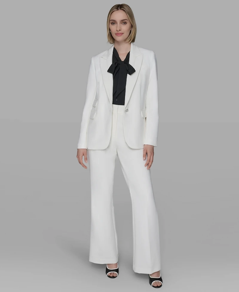 Karl Lagerfeld Women's Notched Lapel One Button Blazer