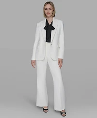 Karl Lagerfeld Women's Notched Lapel One Button Blazer