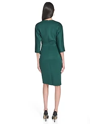 Eliza J Women's V-Neck Side Drape Cocktail Dress