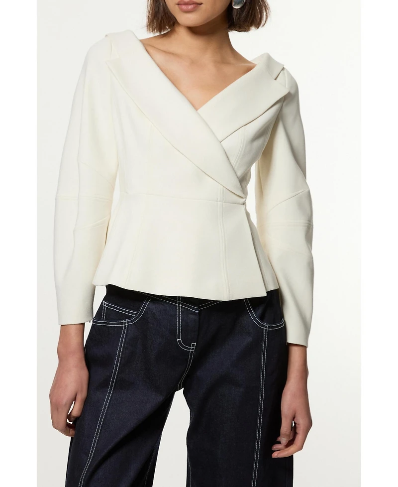 Karen Millen Women's Compact Peplum Tailored Jacket