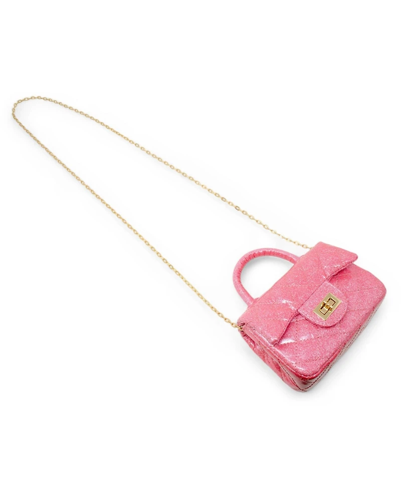 Zomi Gems Girls Classic Sparkle Top Handle Handbag, Pink Lemonade