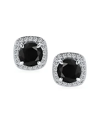 Bling Jewelry Set of 2 2CT Round Cz Solitaire Halo Clip-On Earrings Silver Plated Non-Pierced