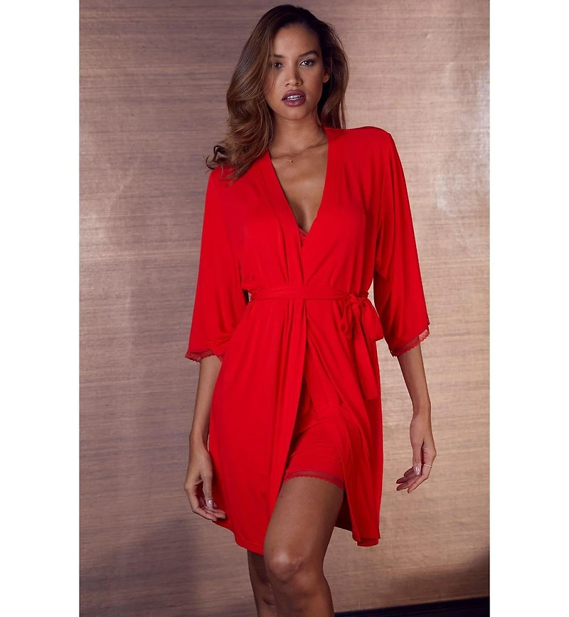 Lascana Women's Lace Trim Robe