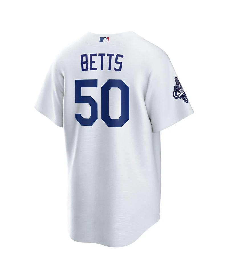 Nike Men's Mookie Betts White Los Angeles Dodgers 2025 World Series Champions Home Replica Player Jersey