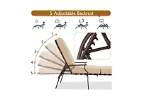 Aecojoy Adjustable Outdoor Chaise Lounge Chair Patio Recliner