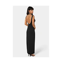Bebe Women's Square Neck Maxi Dress with Rhinestones