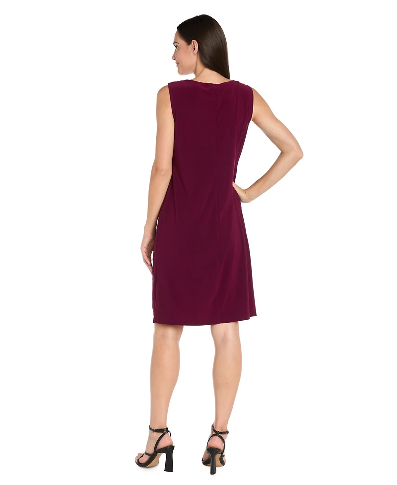 R & M Richards Women's 2-Piece Paisley Printed Jacket with Necklace and Dress