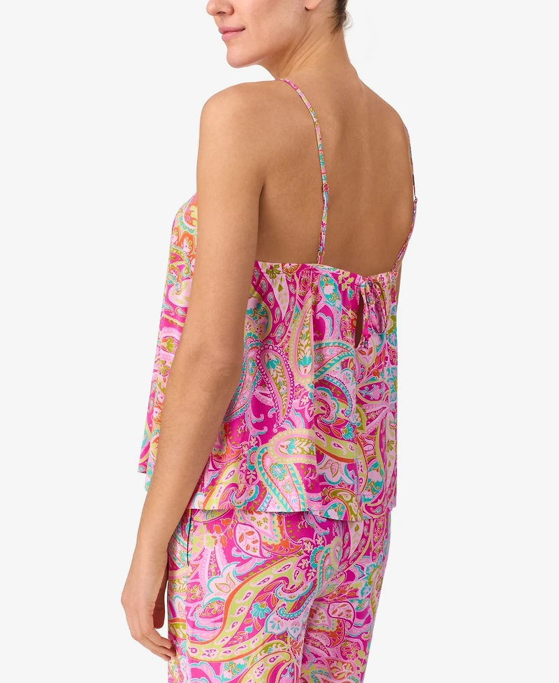 Sanctuary Women's 2-Piece Sleeveless Crop Tank Top & Long Pant Pajama Set