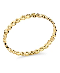 Devata Infinity Bangle Bracelet in Gold Plated Sterling Silver, Size Medium