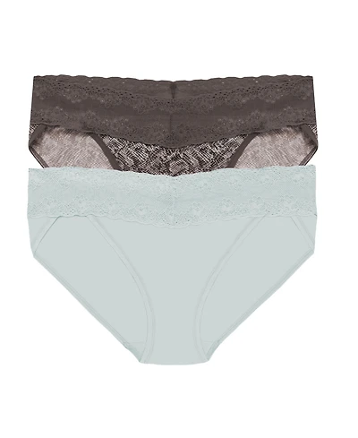 Natori Women's Bliss Perfection Lace Trim One Bikini Brief 2-Pack