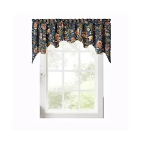 Ellis Curtain Regency Swag Shaped 3" Rod Pocket Valances for Windows 100" x 30" Navy