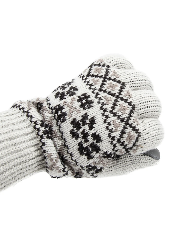 Isotoner Women's Nordic Fair Isle Knit Touchscreen Gloves
