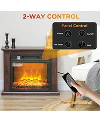 Homcom 26" Freesding Electric Fireplace Heater with Mantel,