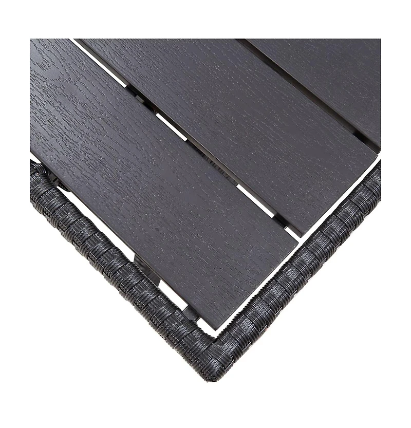 vidaXL Patio Table Black 47.2"x27.6"x26" Poly Rattan