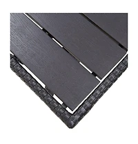 vidaXL Patio Table Black 47.2"x27.6"x26" Poly Rattan