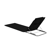 vidaXL Folding Beach Mats 2 pcs Steel and Fabric Black