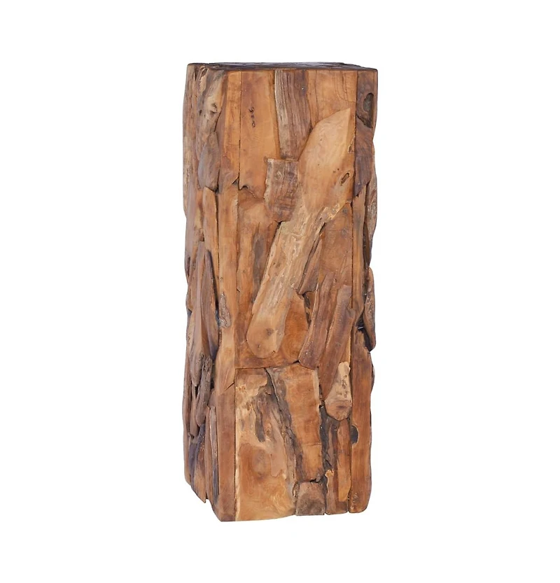 Side Table 11.8"x11.8"x31.5" Solid Teak Wood