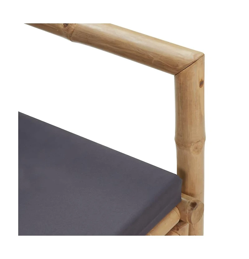 Patio Bench with Cushions 45.3" Bamboo