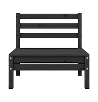 vidaXL 4 Piece Patio Lounge Set Solid Pinewood Black