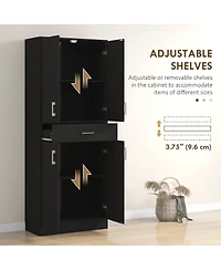 Homcom 71" Kitchen Pantry Cabinet with Drawer and Adjustable Shelf
