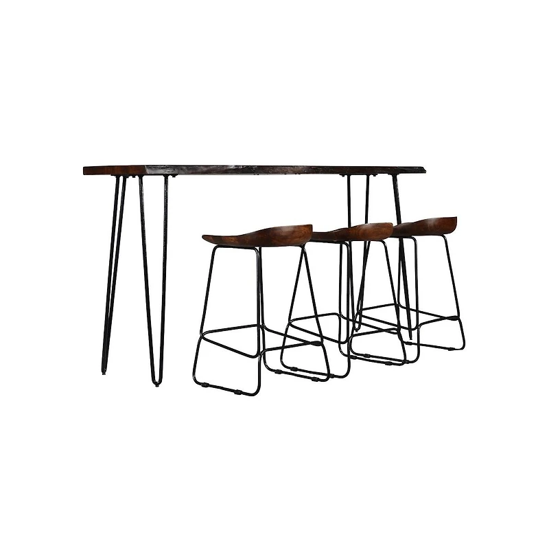 Jofran Nature's Edge Solid Acacia Four Piece 72" Counter Height Dining Set