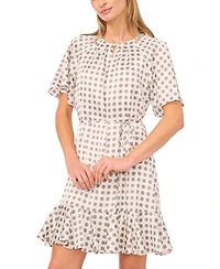 CeCe Women's Waist Tie Raglan Skater Dress