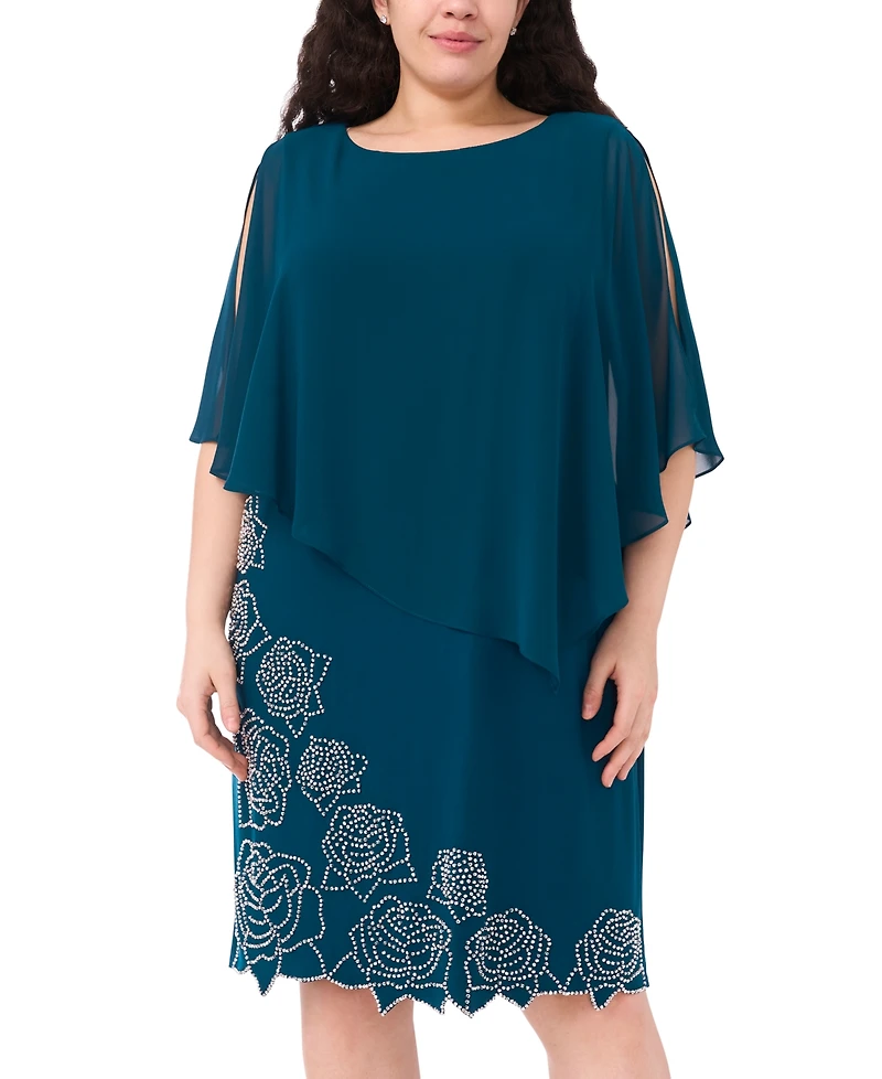 Msk Plus Side Drape Overlay A-Line Dress