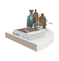 Floating Corner Shelves 4 pcs High Gloss White 13.8"x13.8"x1.5" Mdf