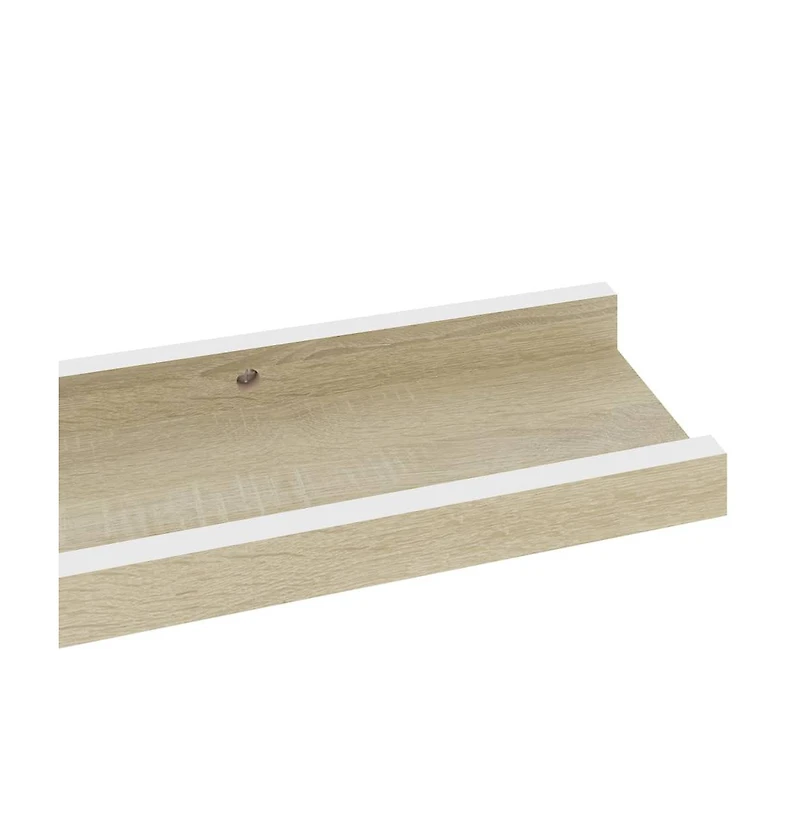 vidaXL Wall Shelves 2 pcs White and Sonoma Oak 23.6"x3.5"x1.2"