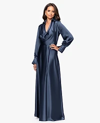 Xscape Women's Collared Long-Sleeve Dress
