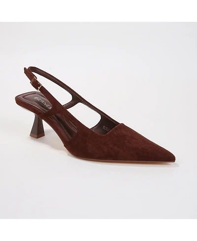 Berness Cleopatra Faux Suede Slingback Kitten Heels