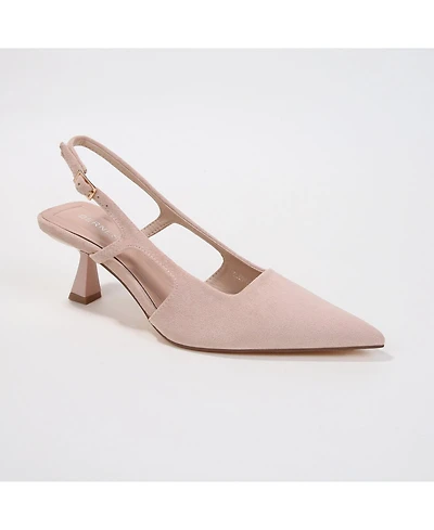 Berness Cleopatra Faux Suede Slingback Kitten Heels
