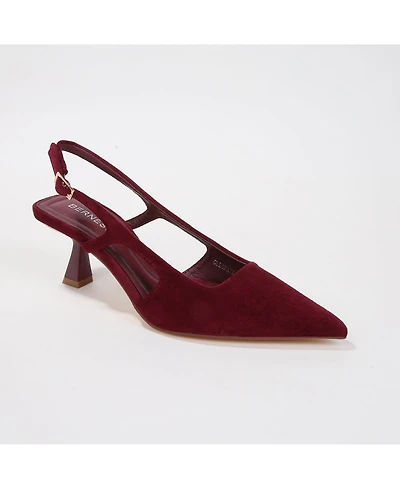 Berness Cleopatra Faux Suede Slingback Kitten Heels