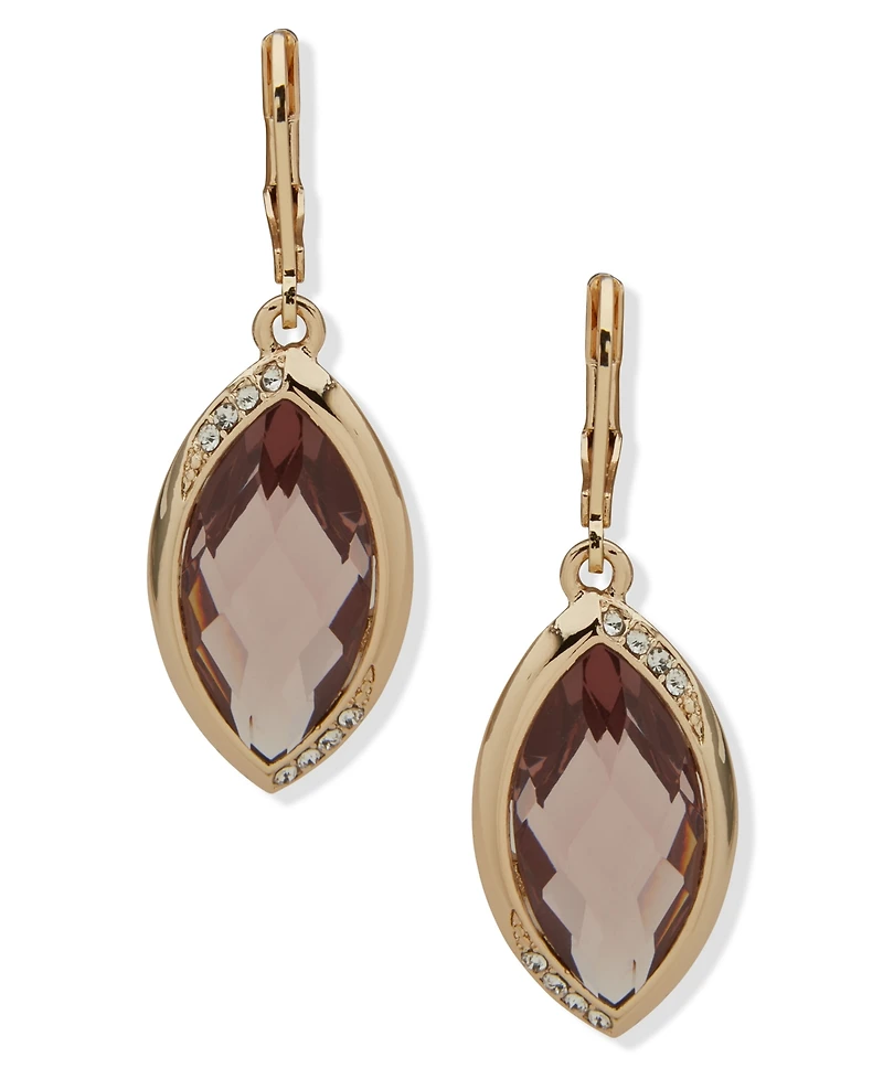 Anne Klein Plastic Glass Stone Drop Earrings