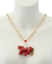 Betsey Johnson Faux Stone Horse Pendant Necklace