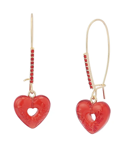 Betsey Johnson Faux Stone Love Spell Candy Heart Dangle Earrings
