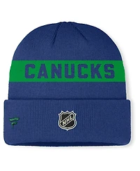 Fanatics Men's Blue Vancouver Canucks Authentic Pro Rink Cuffed Knit Hat