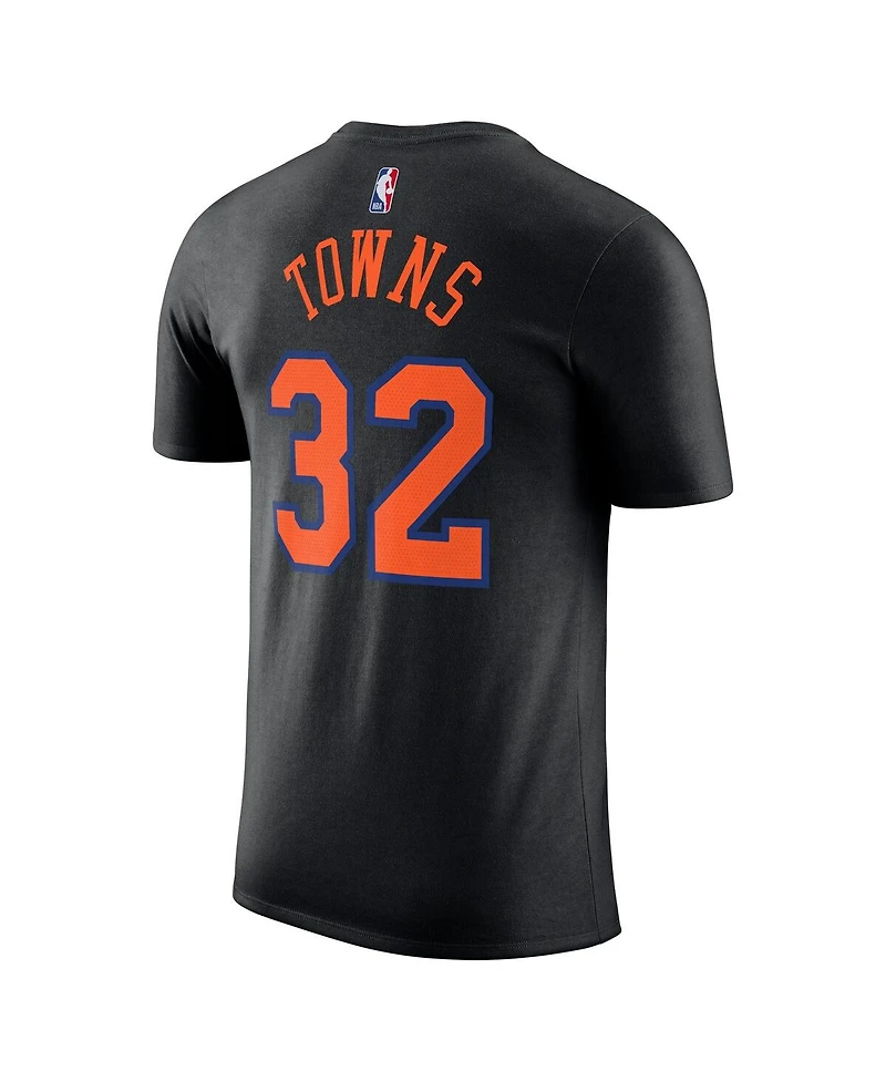 Jordan Men's and Women's Karl-Anthony Towns Black New York Knicks Name Number T-Shirt
