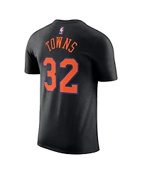 Jordan Men's and Women's Karl-Anthony Towns Black New York Knicks Name Number T-Shirt