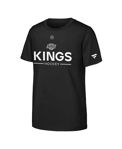Fanatics Big Boys and Girls Black Los Angeles Kings Authentic Pro Wordmark T-Shirt