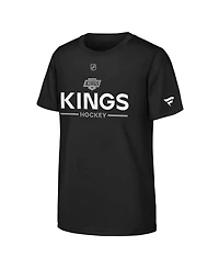 Fanatics Big Boys and Girls Black Los Angeles Kings Authentic Pro Wordmark T-Shirt