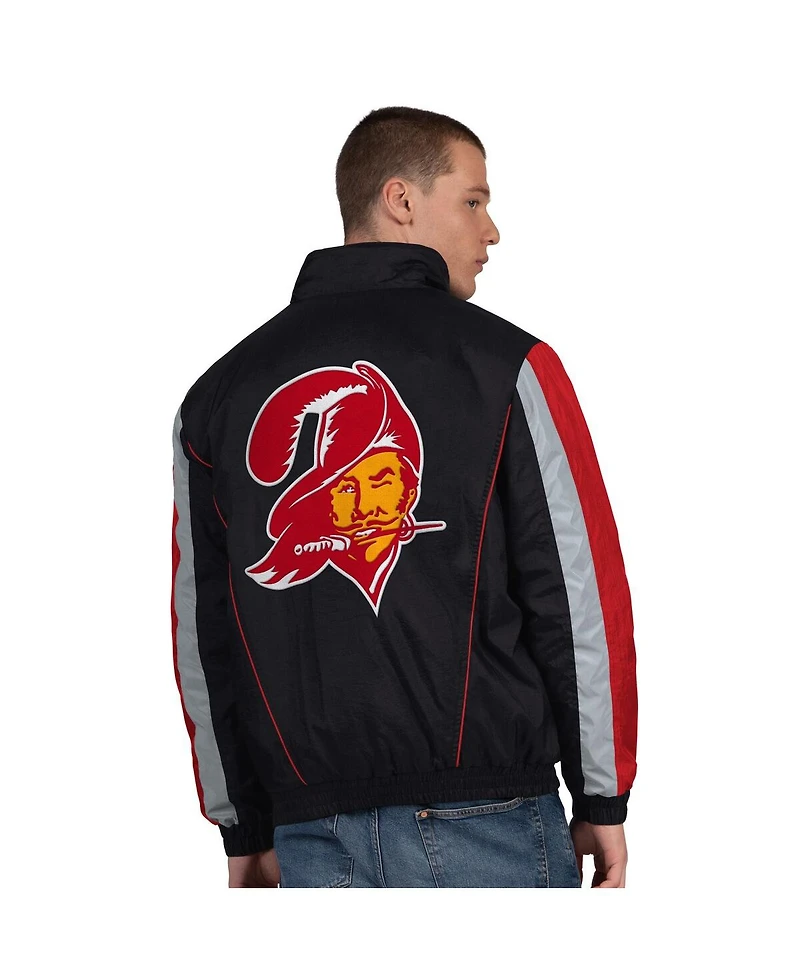 Starter Men's Black Tampa Bay Buccaneers Thursday Night Gridiron Vintage Logo Half-Zip Jacket