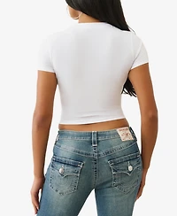 True Religion Women's Wing Crystal Baby T-Shirt