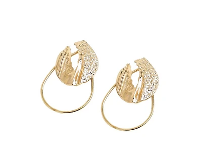 Sohi Women's Dented Drop Earrings