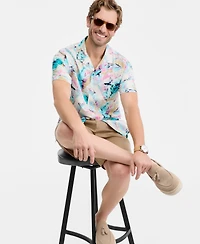 Club Room Men's Paint Palm Short-Sleeve Shirt, Macy's Exclusive