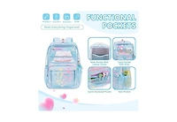 Batfox Clear Backpack for School Girls, Heavy Duty Tpu Transparent Backpack Stadium Events Approved, Clear Bookbag